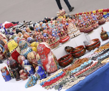 A photo of a craft table selling handmade items.