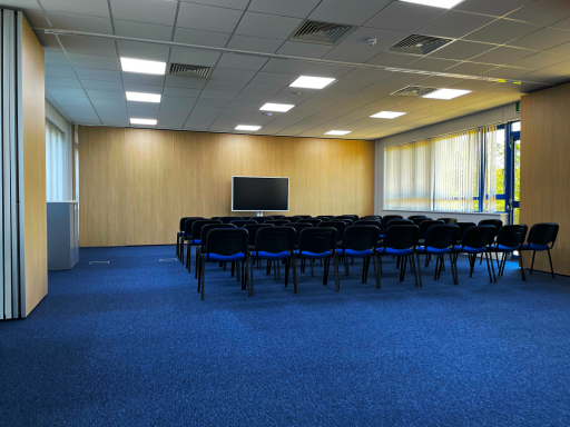 A large dual meeting room with theatre layout