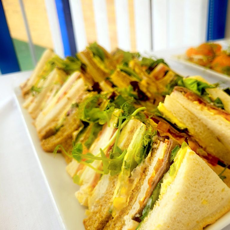 A photo of a sandwich platter