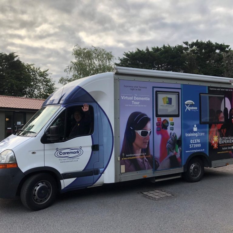 A photo of one of 10 mobile Virtual Dementia Tour vans